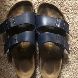 Birkenstock leather navy blue